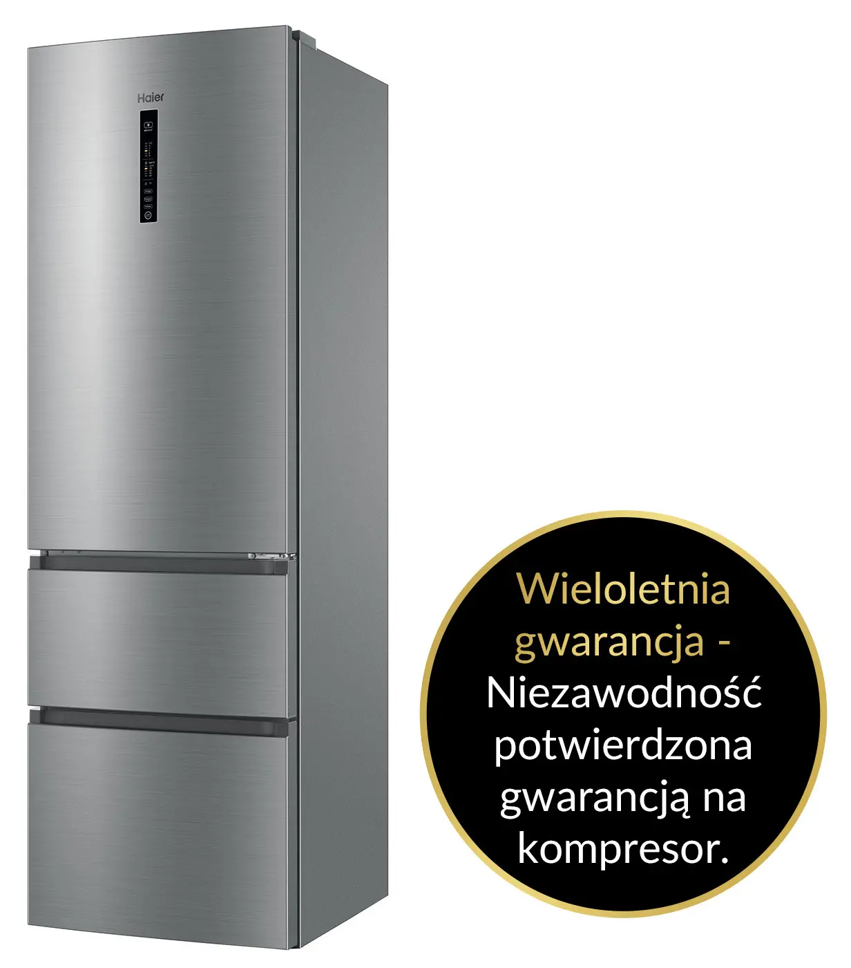 Lodówka Haier Seria 3 HTR3619ENMN Pełny No Frost 190,5cm Komora świeżości Srebrny