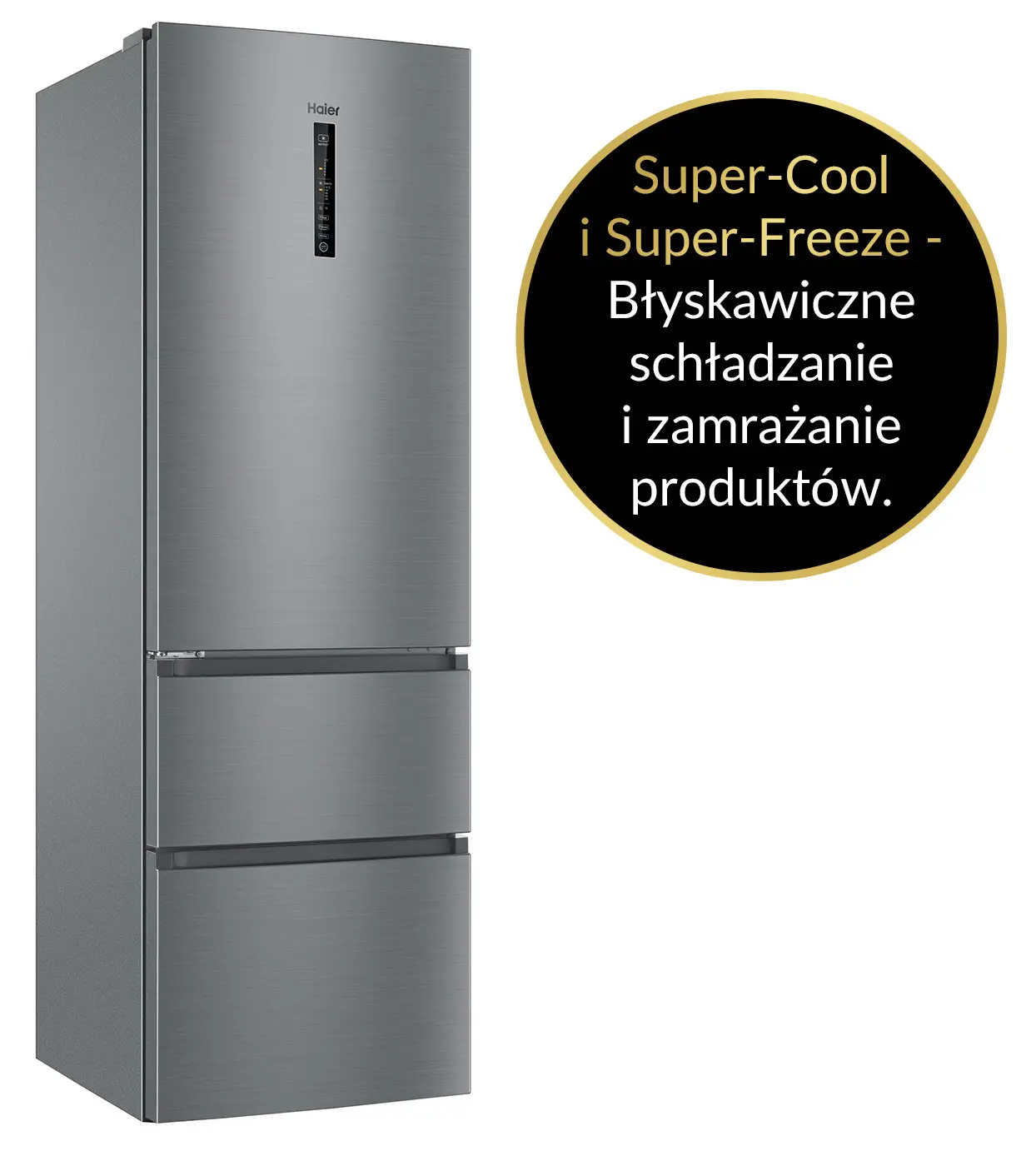 Lodówka Haier Seria 3 HTR3619ENMN Pełny No Frost 190,5cm Komora świeżości Srebrny