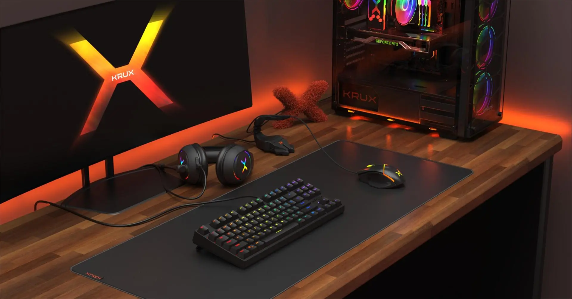 Klawiatura mechaniczna Krux Atax Pro RGB Outemu Red KRX0040 Czarny