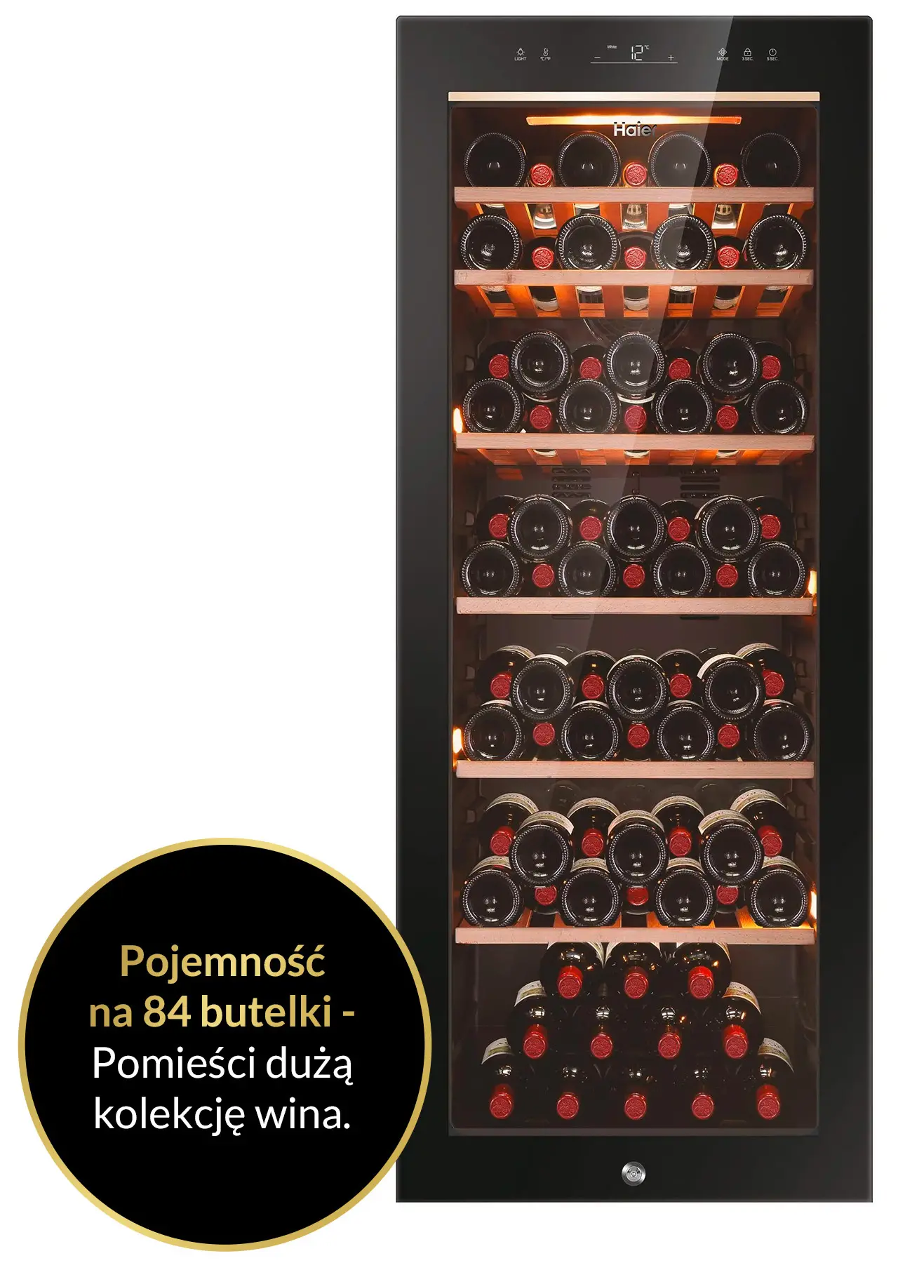 Chłodziarka do wina Haier HWS84GA 84 miejsca na butelki