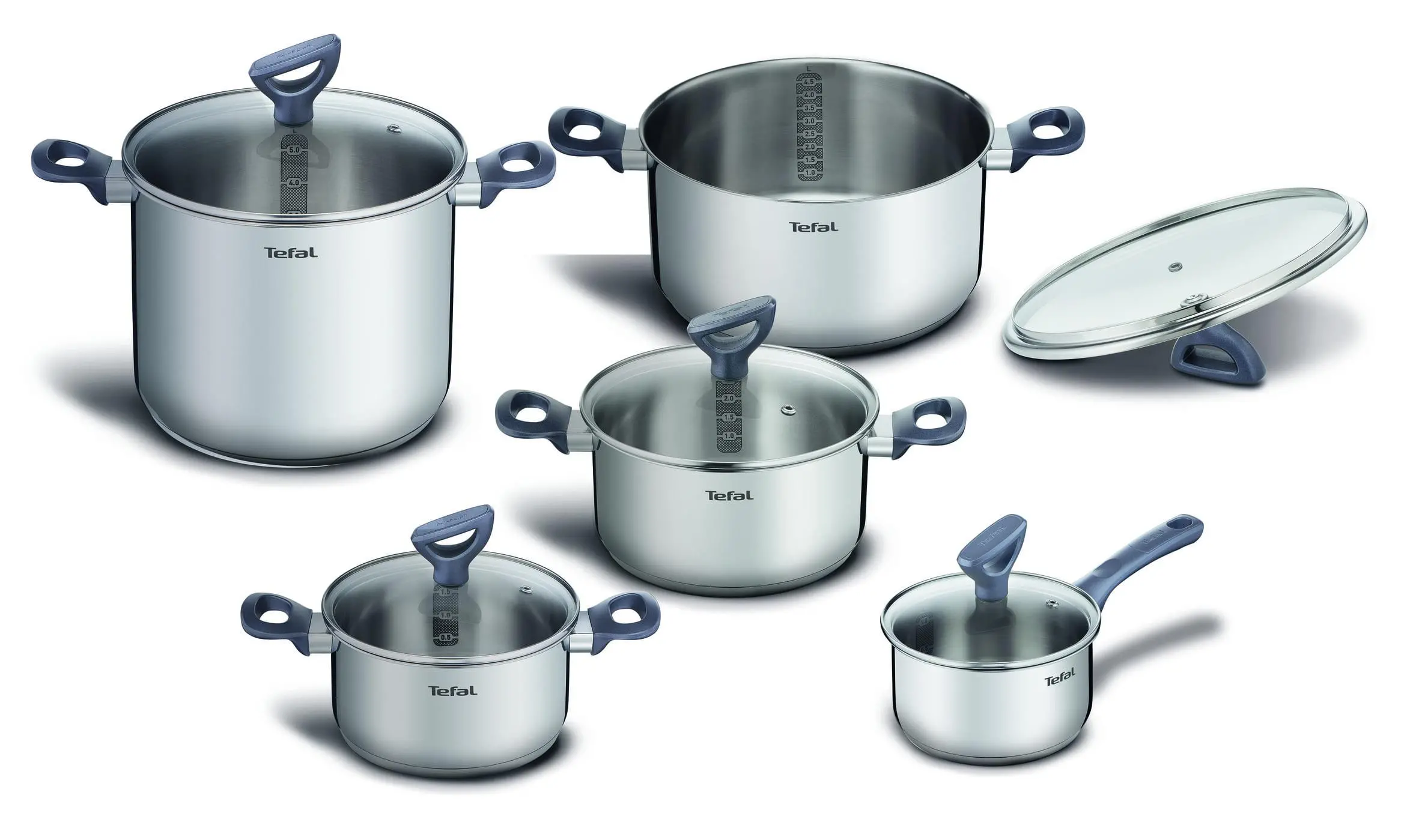 Zestaw garnków Tefal Daily Cook G712SA55 Indukcja Stal nierdzewna 10 elementów