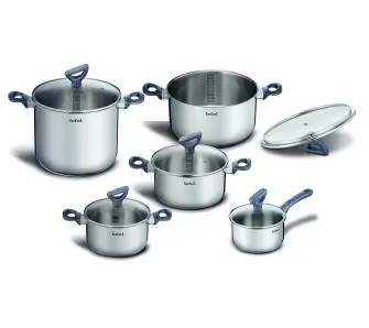 Zestaw garnków Tefal Daily Cook G712SA55 Indukcja Stal nierdzewna 10 elementów