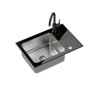 Кухонна мийка Quadron ST3564SC1BS-BW7059CZP HUGH 116 Czarny/Stalowy