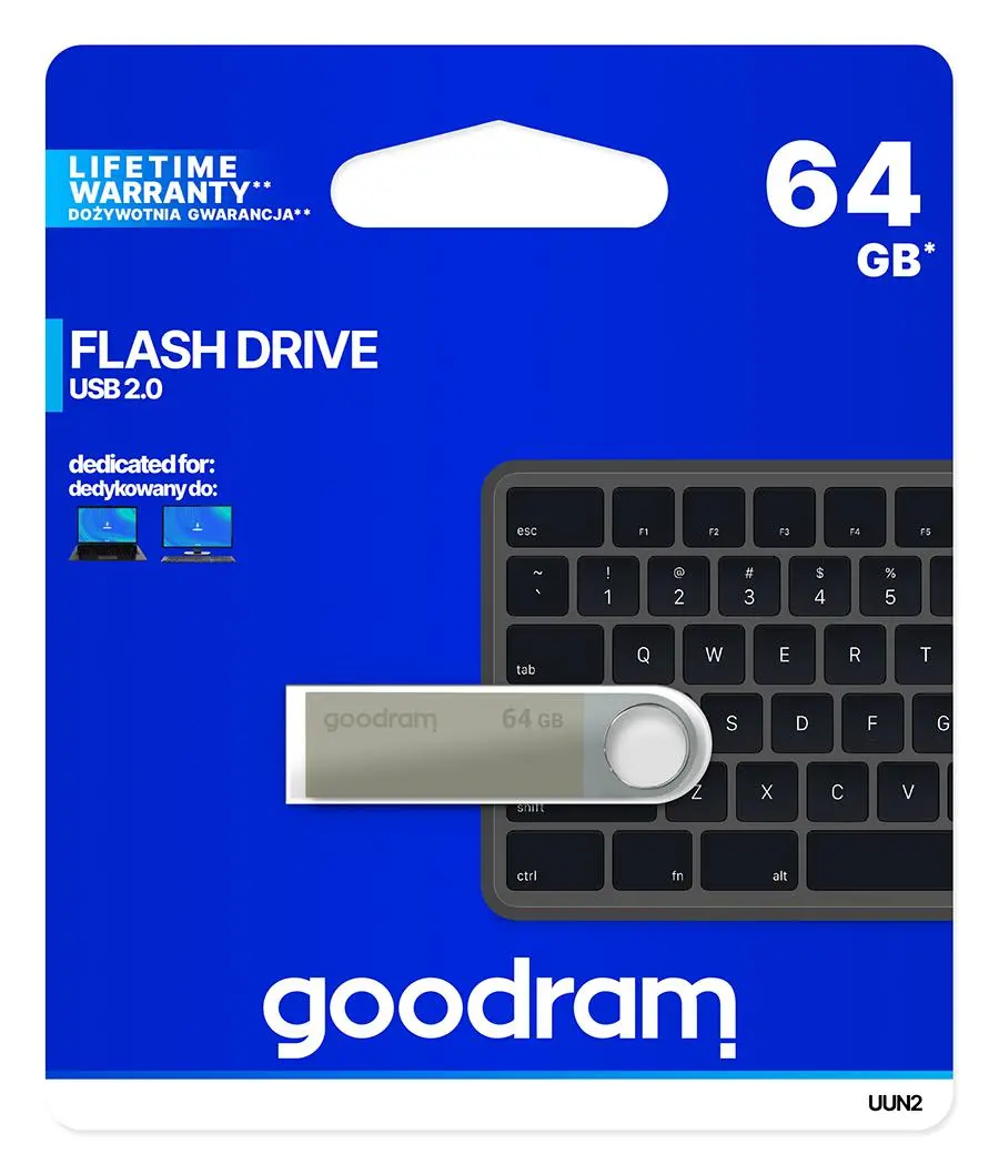 PenDrive GoodRam UUN2 64GB USB 2.0 Srebrny