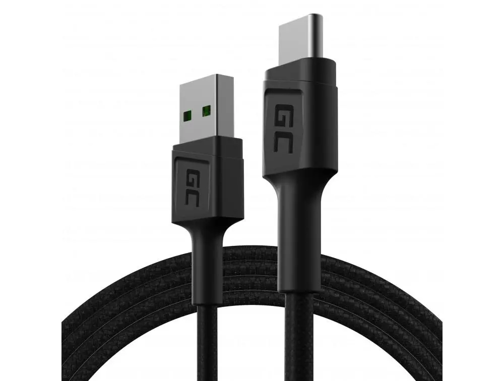 Green Cell PowerStream USB-A do USB-C 1,2m Czarny