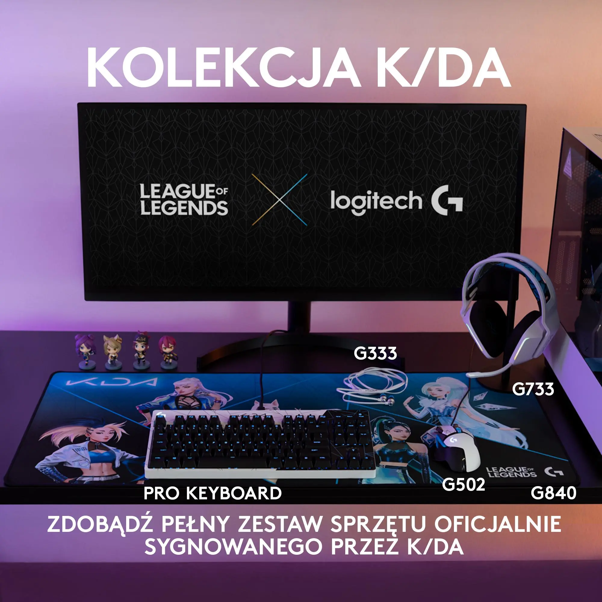 Słuchawki przewodowe z mikrofonem Logitech G333 Douszne Fioletowy
