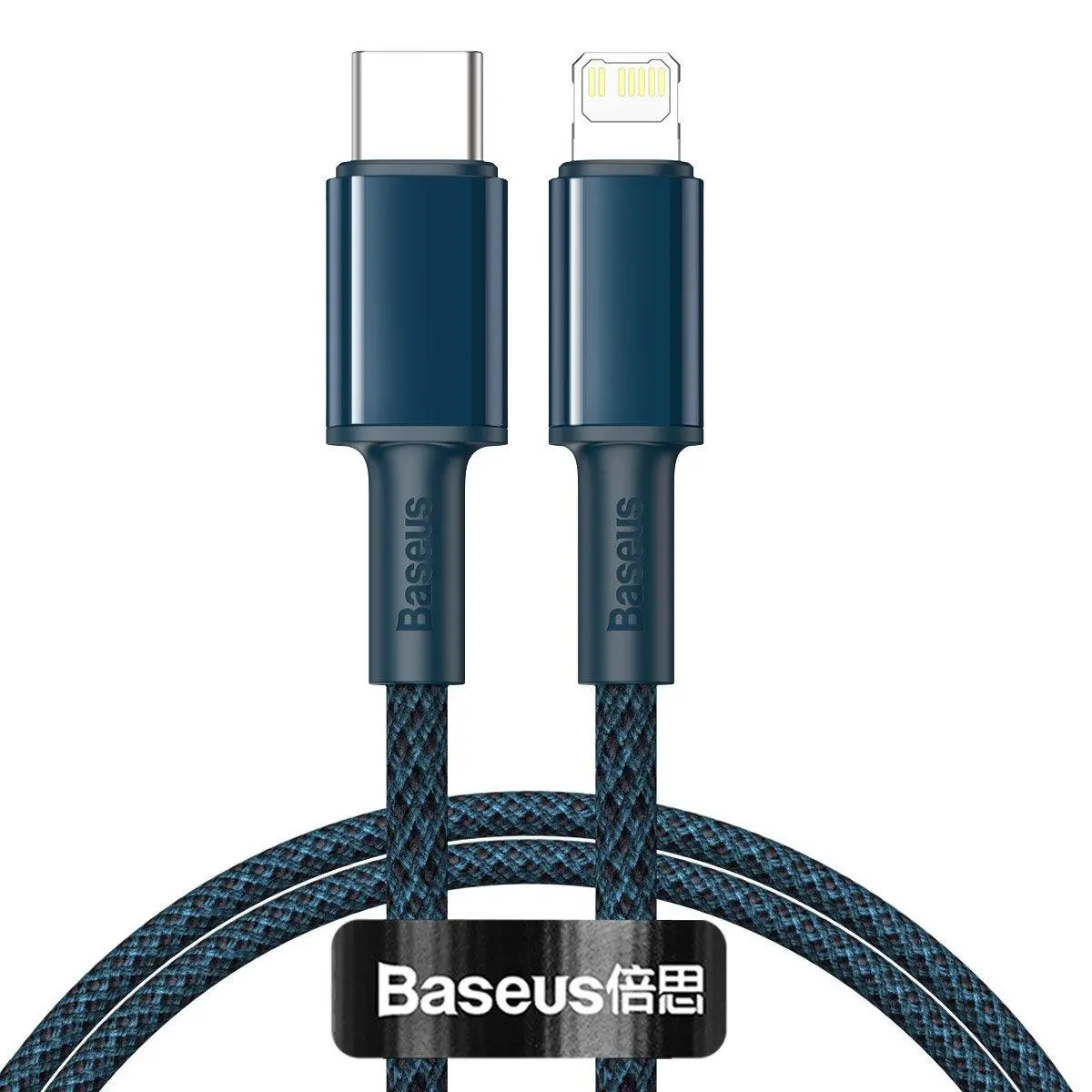Kabel Baseus USB-C do Lightning High Density Braided 20W 5A PD 2m Niebieski