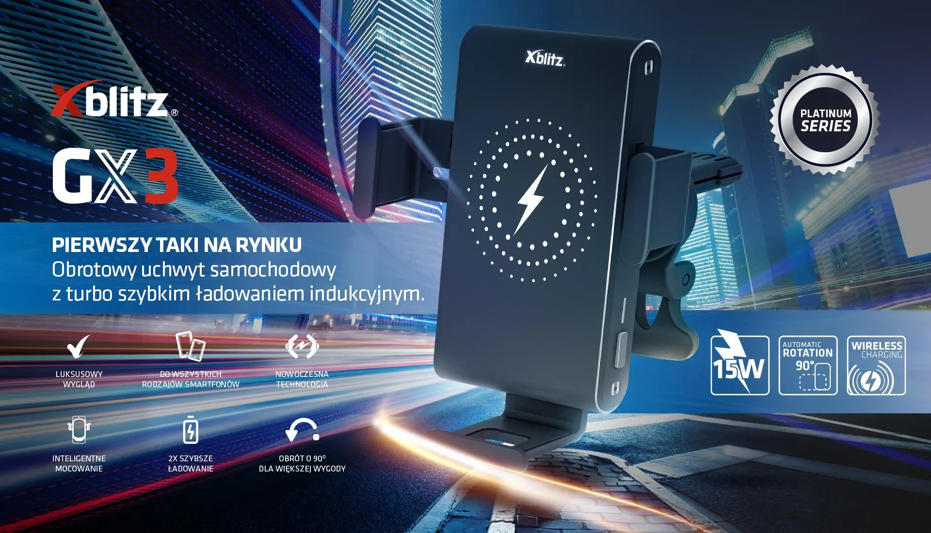 Uchwyt na telefon Xblitz GX3 Czarny