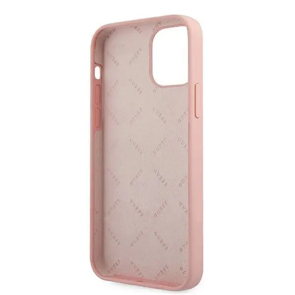Etui Guess Silicone Vintage Script GUHCP12SLSVSPI do iPhone 12 mini Różowy