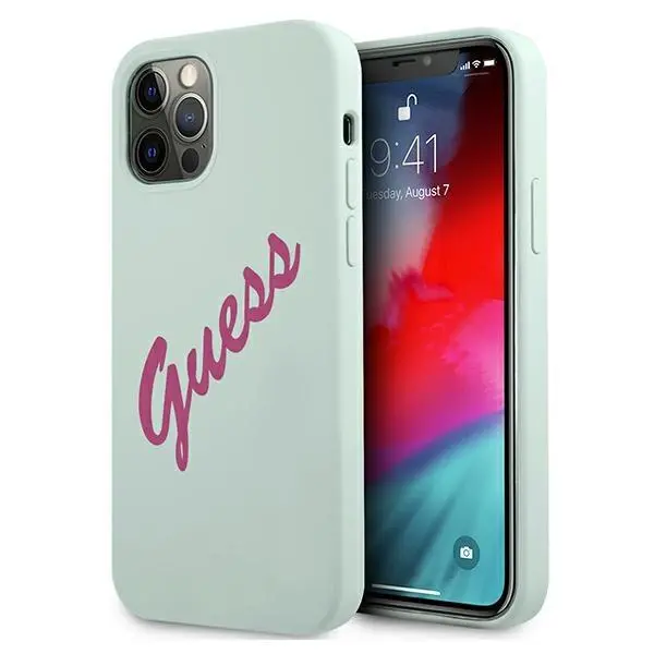 Etui Guess Silicone Vintage Script GUHCP12LLSVSBF do iPhone 12 Pro Max