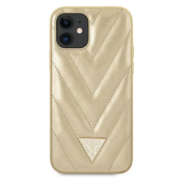 Etui Guess V-Quilted GUHCP12SPUVQTMLBE do iPhone 12 mini Złoty