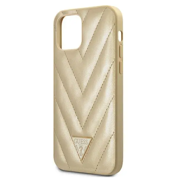 Etui Guess V-Quilted GUHCP12SPUVQTMLBE do iPhone 12 mini Złoty