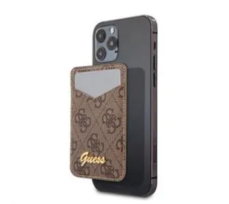 Etui Guess 4G Magnetic Cardslot GUWMS4GTLBR do iPhone 12 Brązowy
