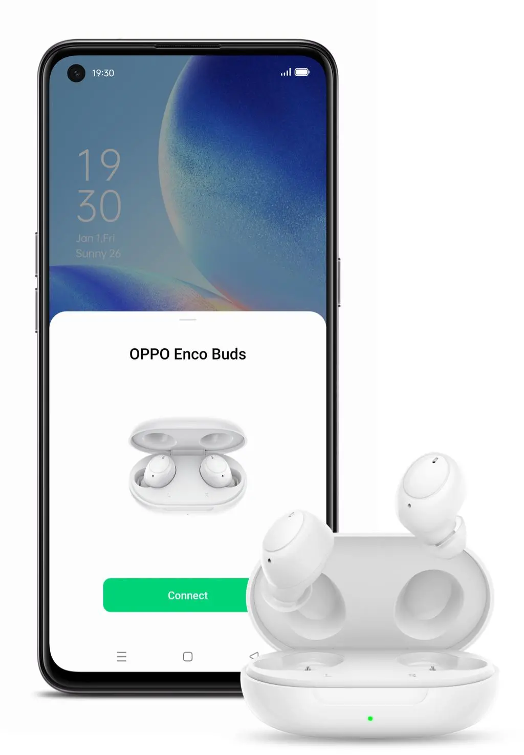 Słuchawki bezprzewodowe OPPO Enco Buds W12 Dokanałowe Bluetooth 5.2 Biały
