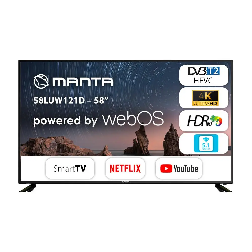 Telewizor Manta 58LUW121D 58" LED 4K Smart TV DVB-T2