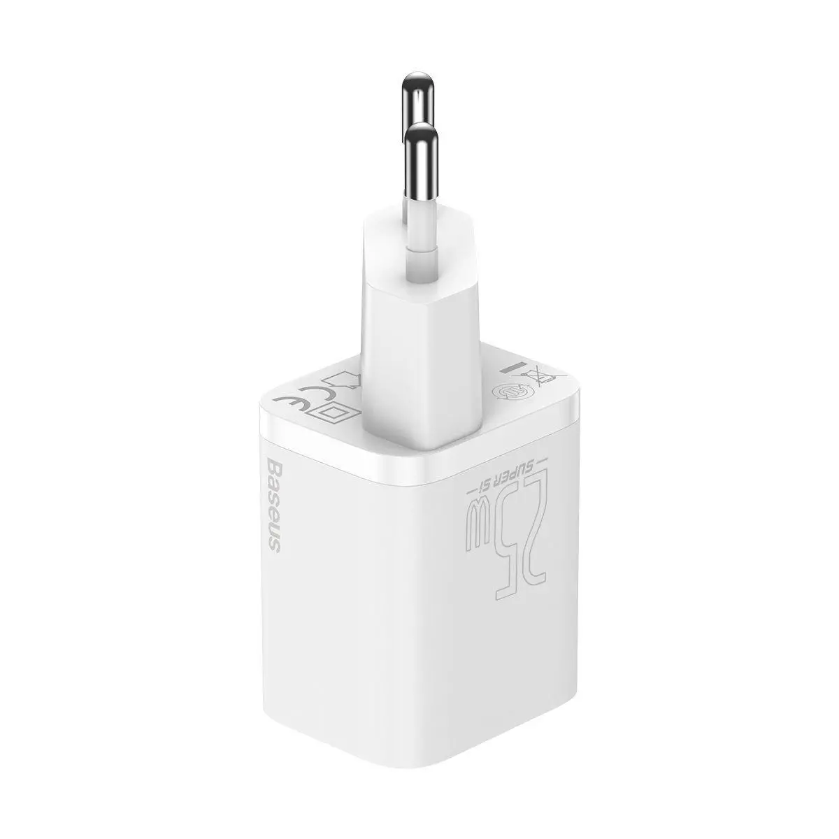 Ładowarka sieciowa Baseus TZCCSUP-L02 Super Si Quick Charger 1C 25W + kabel USB-C do USB-C 1m Biały