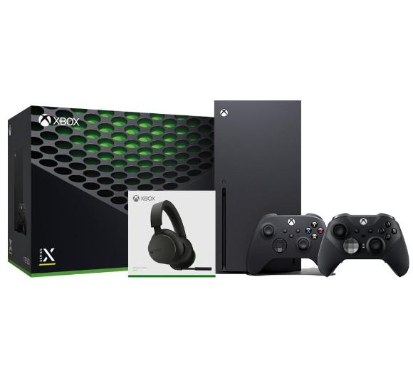 konsola Xbox Series X Xbox Series X + słuchawki Stereo Headset Bezprzewodowy + dodatkowy pad Elite Series 2 (czarny)