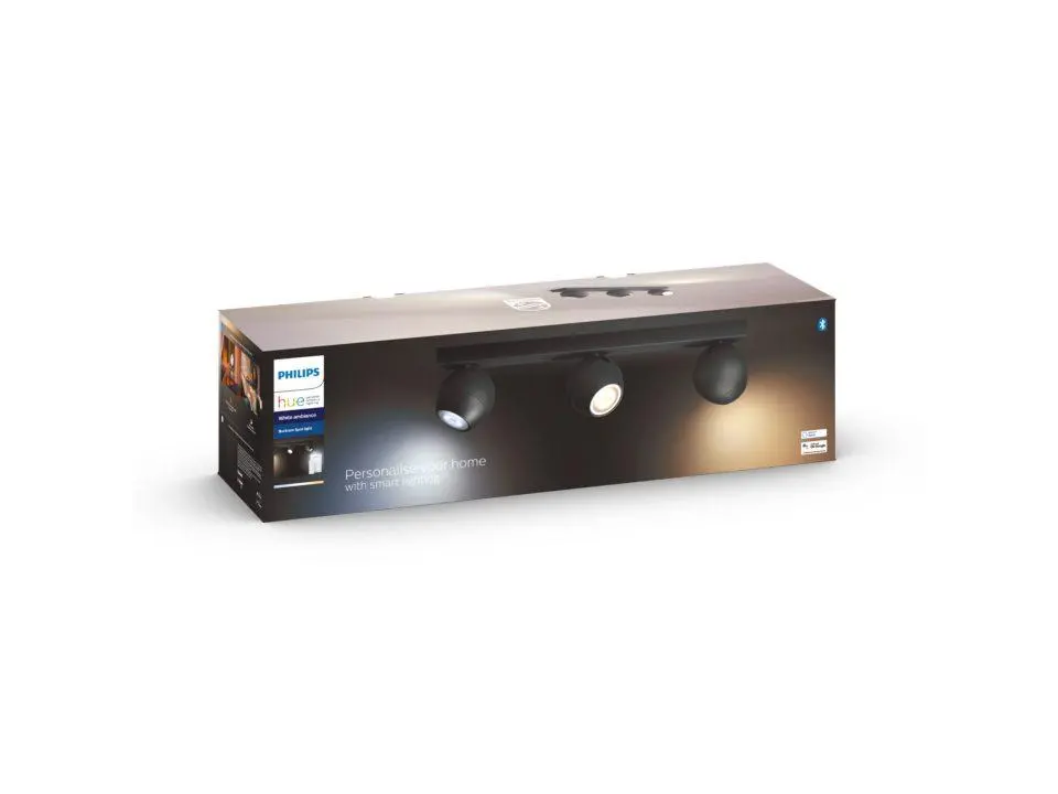 Oświetlenie punktowe Philips Hue White Ambiance Buckram 929003048101 Czarny
