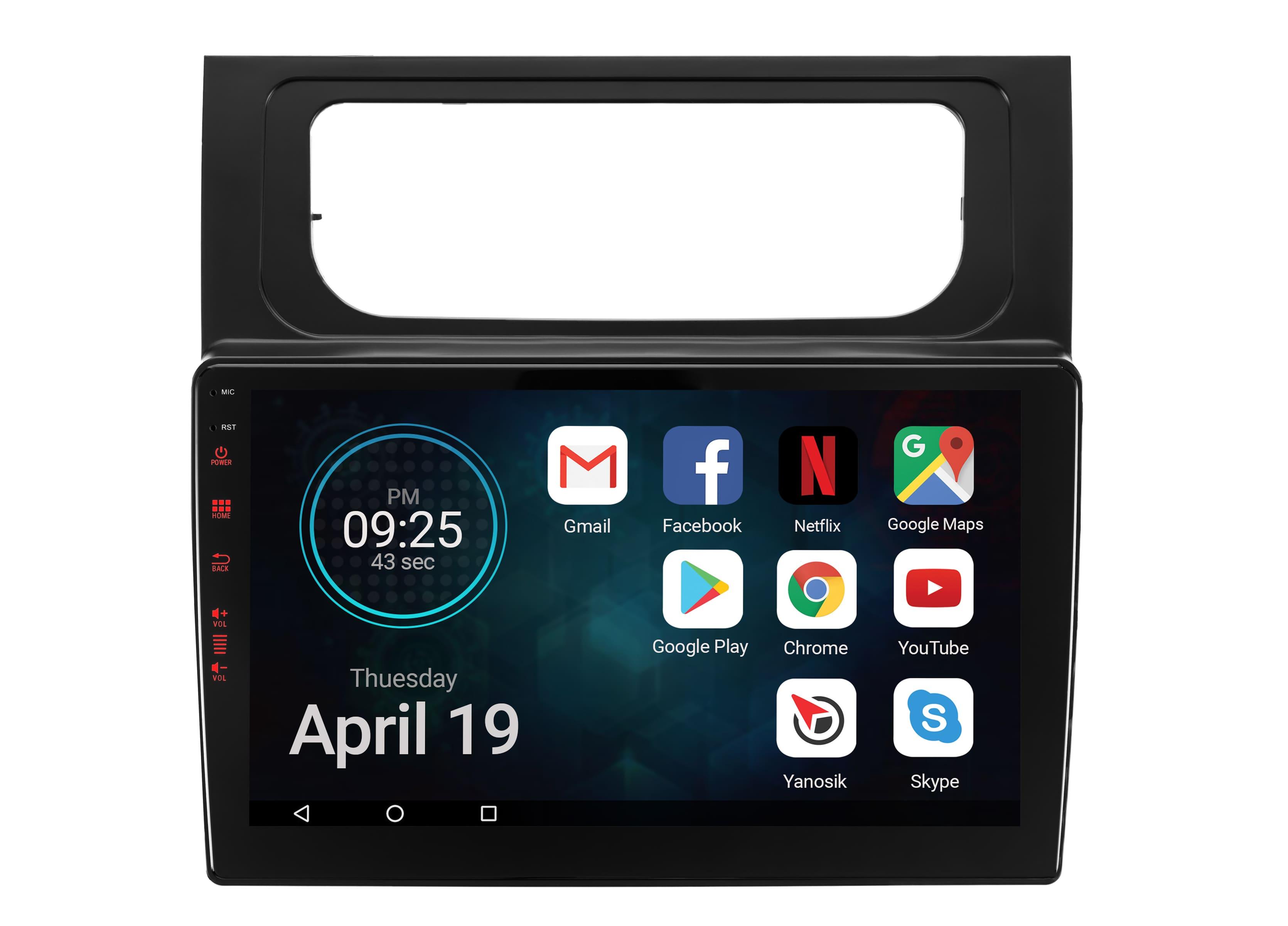 Radioodtwarzacz samochodowy Vordon HT-X10 z USB 4x45W Bluetooth + RF-2210 ramka samochodowa VW TOURAN 2011-2015