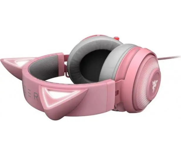 Słuchawki przewodowe z mikrofonem Razer Kraken Kitty Edition Quartz Nauszne Różowy