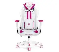 Diablo Chairs X-Ray Normal Size  Gamingowy do 150kg Skóra ECO Biało-różowy