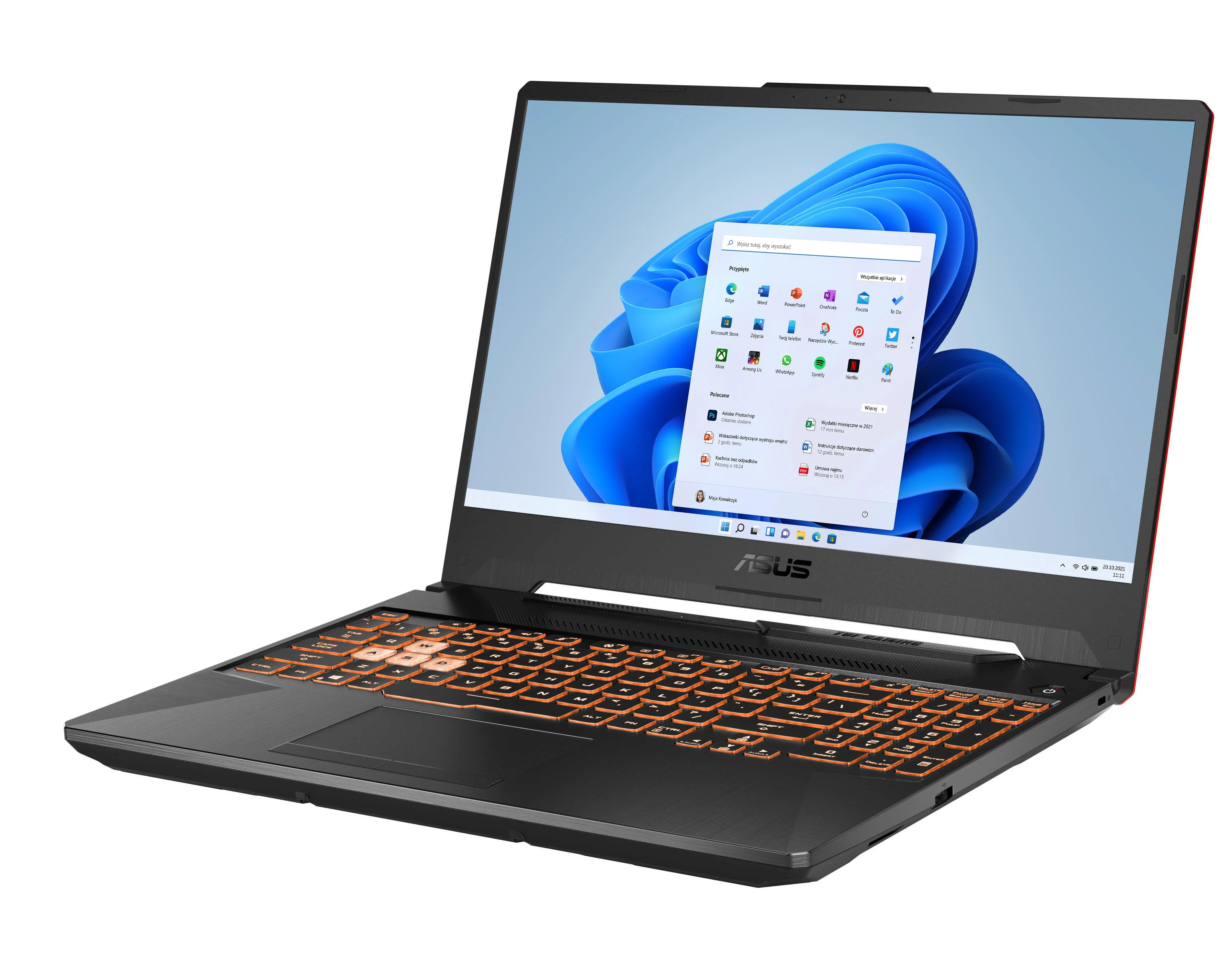 Laptop gamingowy ASUS TUF Gaming F15 FX506LH-HN042W 15,6" 144Hz i5-10300H 16GB RAM 512GB Dysk SSD GTX1650 Win11 Czarny