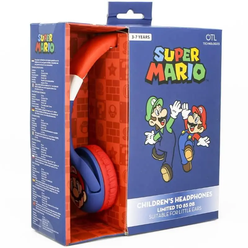 Słuchawki przewodowe OTL Technologies Super Mario Nauszne Niebieski