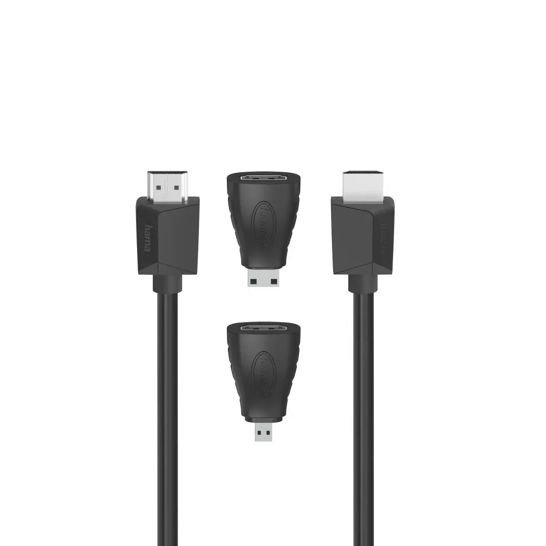 Kabel HDMI Hama 00200705 HDMI 4K + adaptery mini/micro HDMI 1,5m Czarny