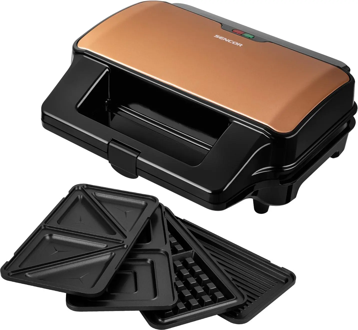 Sencor SSM 9976GD 4w1 Trójkąty Gofry Panini Kwadraty 900W