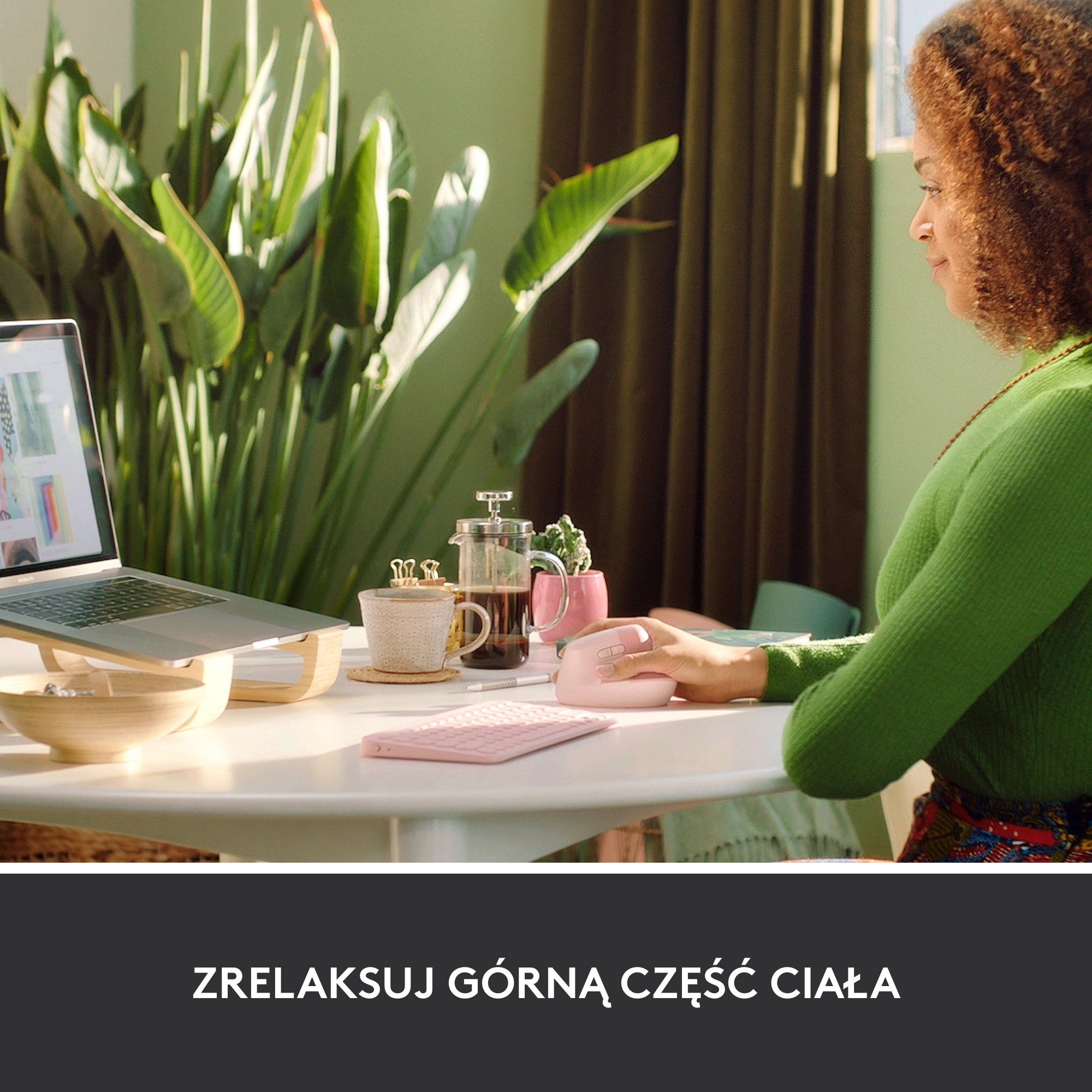 Myszka Logitech Lift Dla praworęcznych Różowy