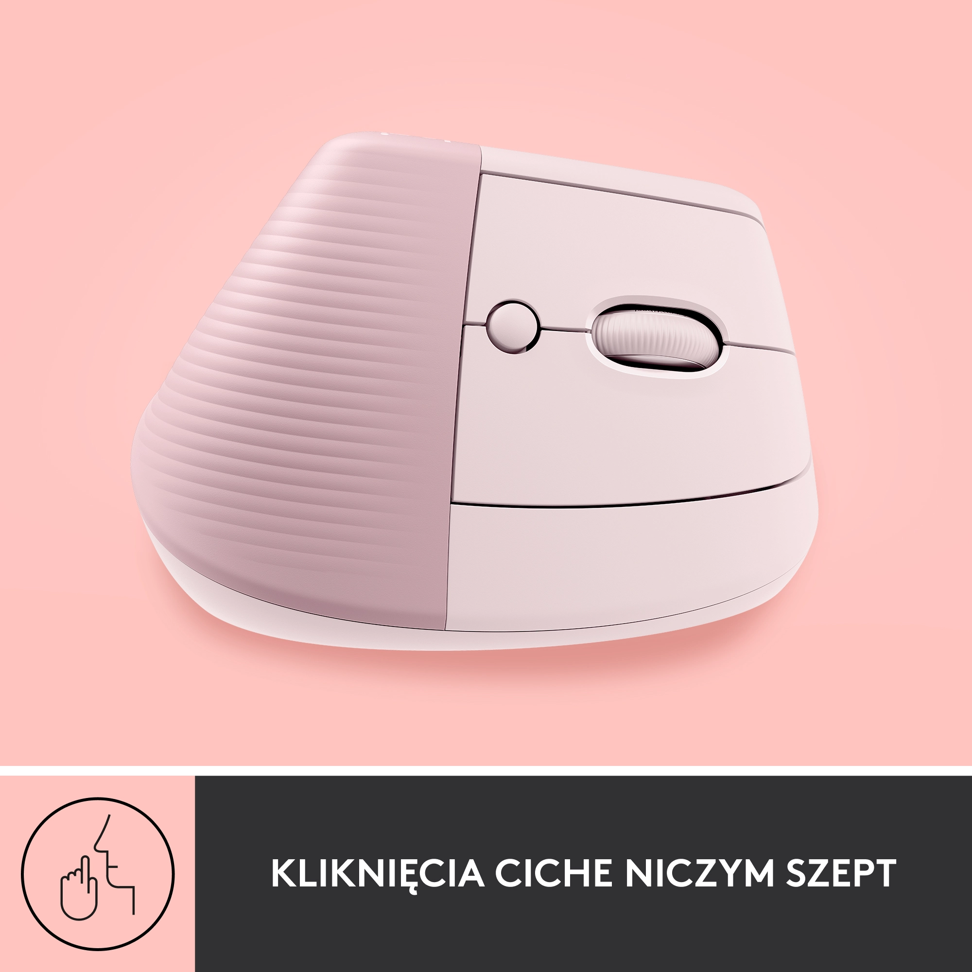 Myszka Logitech Lift Dla praworęcznych Różowy
