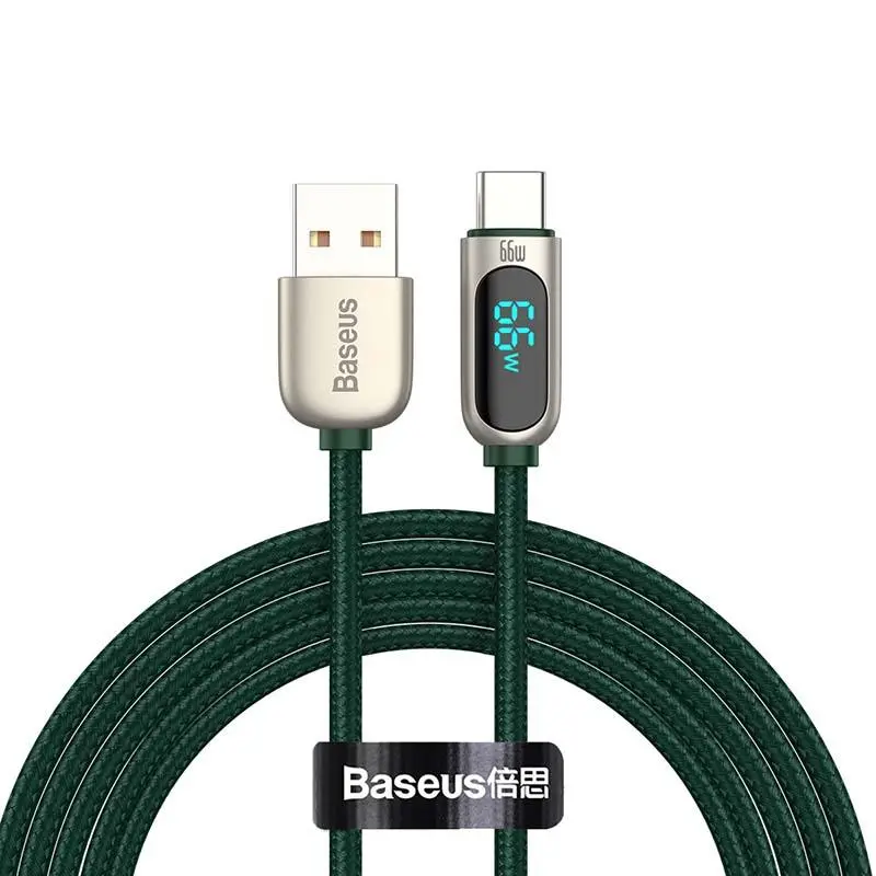 Kabel Baseus USB do USB-C Display 66W 1m Zielony