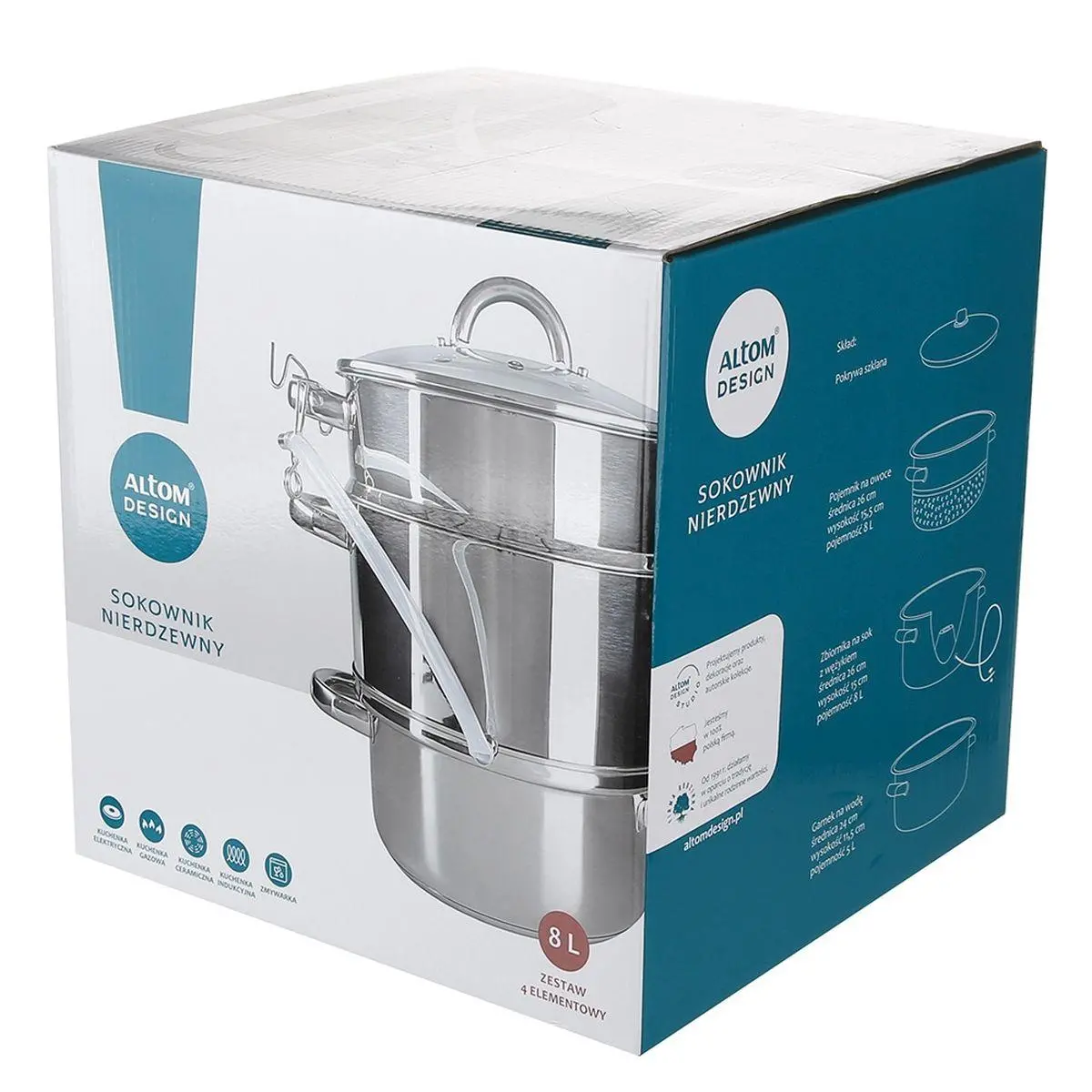 Sokownik Altom Design 20401661 Indukcja Stal nierdzewna 8l