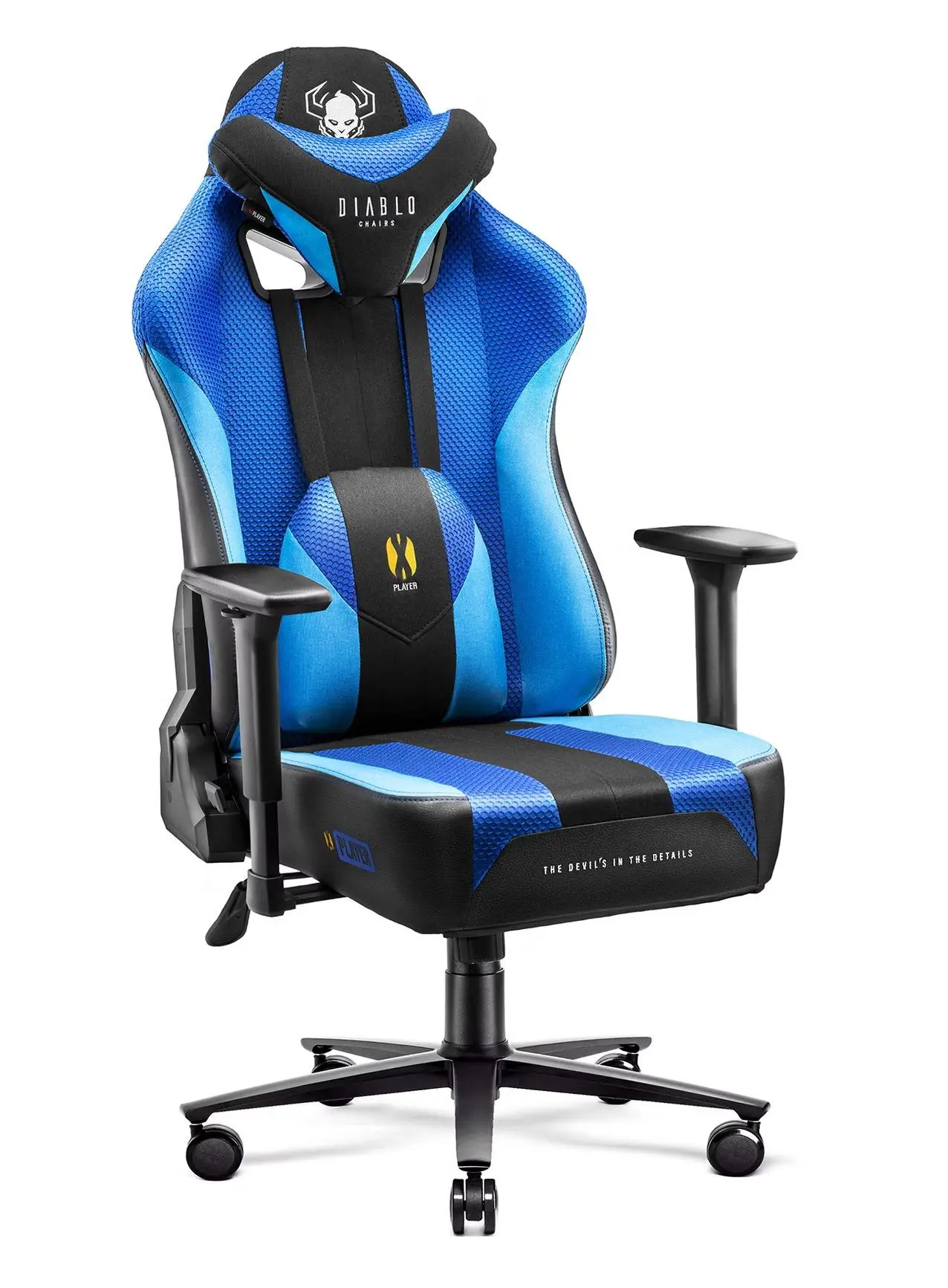 Fotel Diablo Chairs X-Player 2.0 King Size Gamingowy do 160kg Skóra ECO Tkanina Frost black