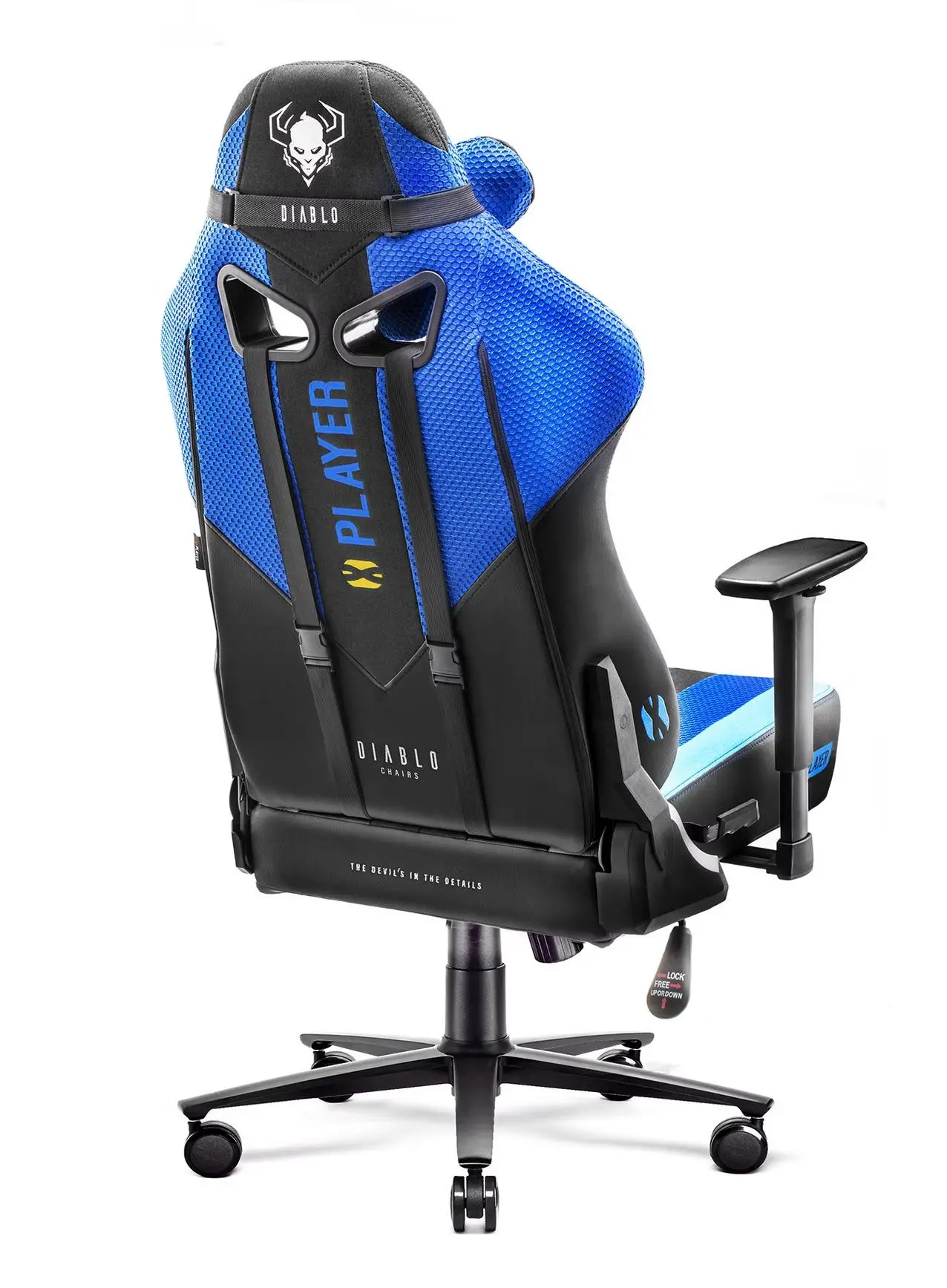Fotel Diablo Chairs X-Player 2.0 King Size Gamingowy do 160kg Skóra ECO Tkanina Frost black