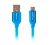 Kabel Lanberg USB 2,0 do microUSB QC 3,0 1m Niebieski