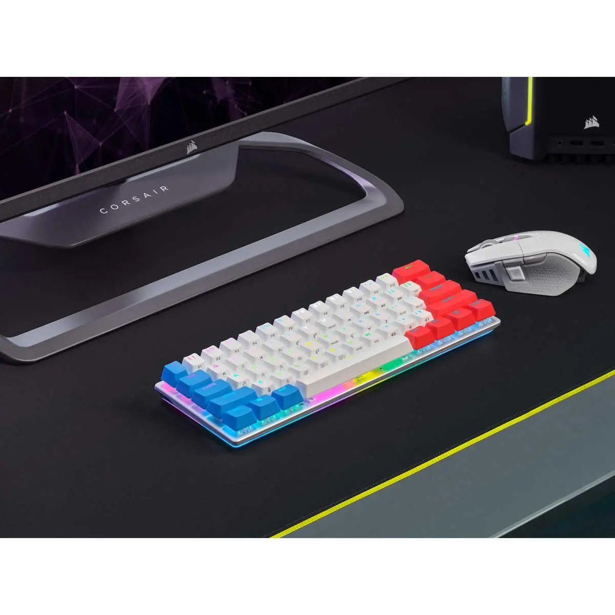 Klawiatura mechaniczna Corsair K70 Pro Mini Wireless Cherry MX Red Switch Biały