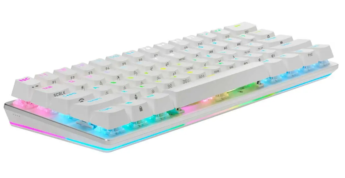 Klawiatura mechaniczna Corsair K70 Pro Mini Wireless Cherry MX Red Switch Biały