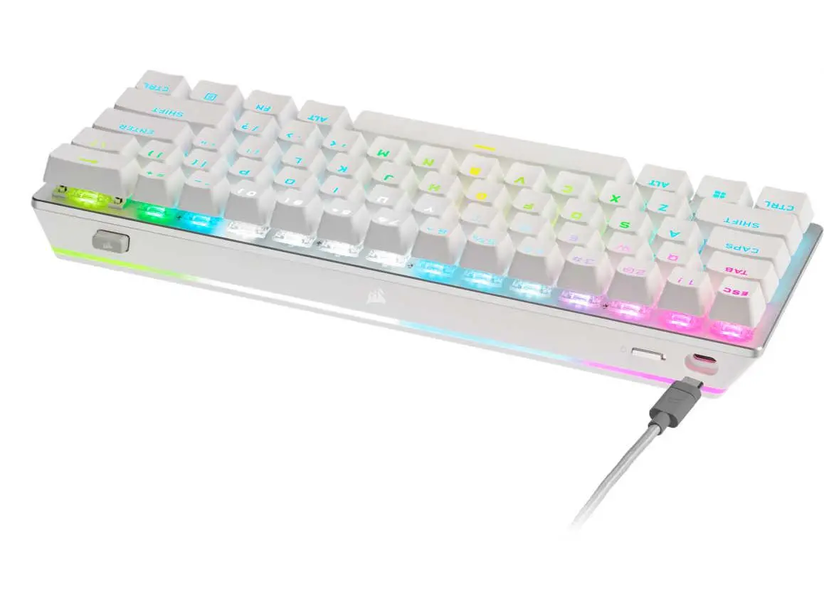Klawiatura mechaniczna Corsair K70 Pro Mini Wireless Cherry MX Red Switch Biały