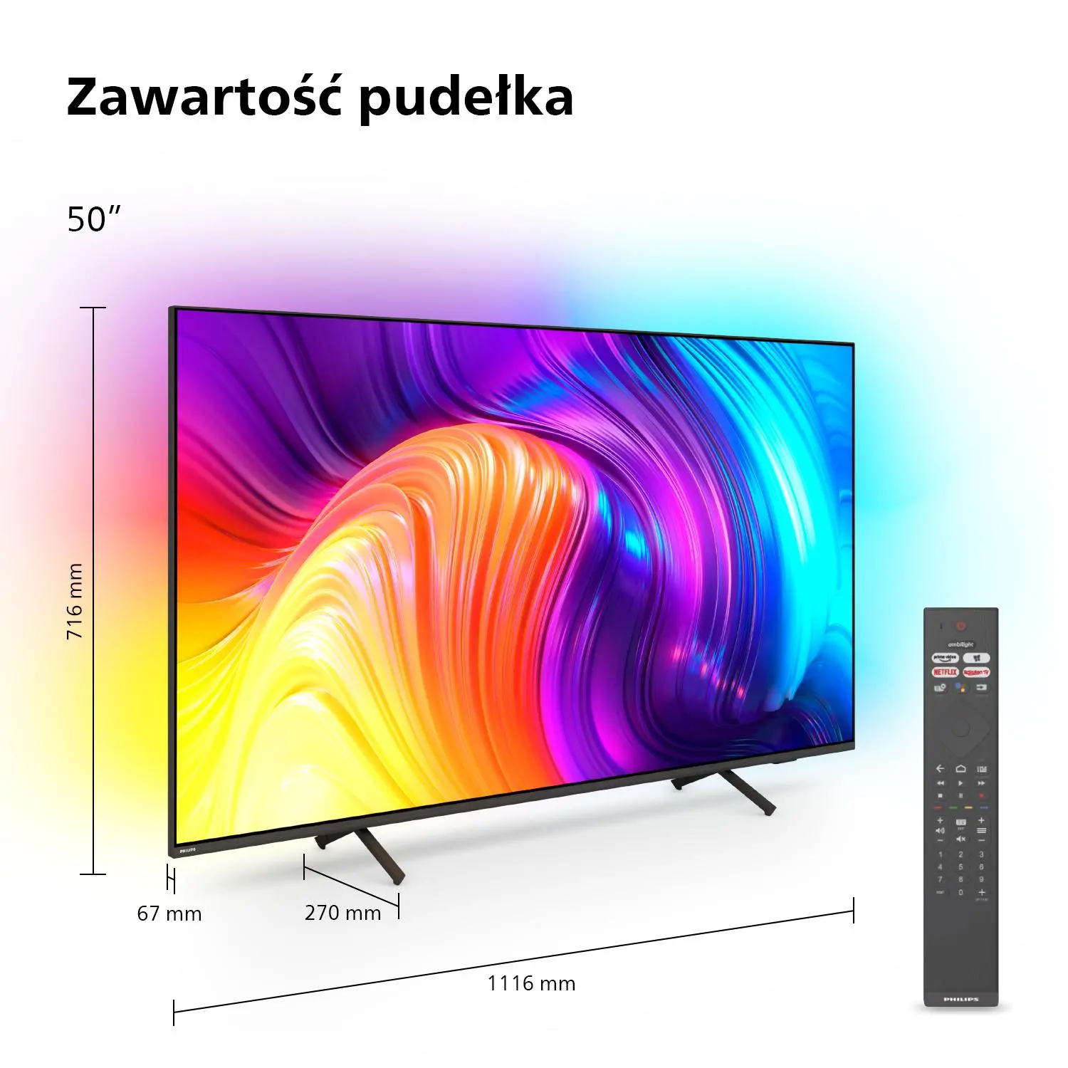 Telewizor Philips The One 50PUS8517/12 50" LED 4K Android TV Ambilight Dolby Vision Dolby Atmos DVB-T2