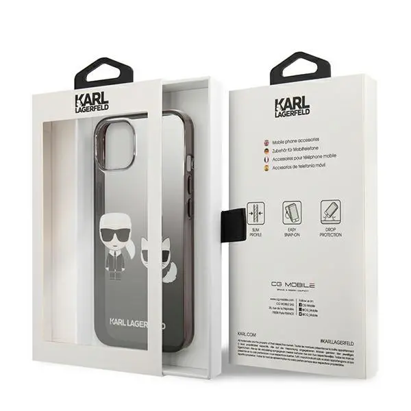 Etui Karl Lagerfeld Gradient Ikonik Karl & Choupette KLHCP13STGKCK do iPhone 13 mini