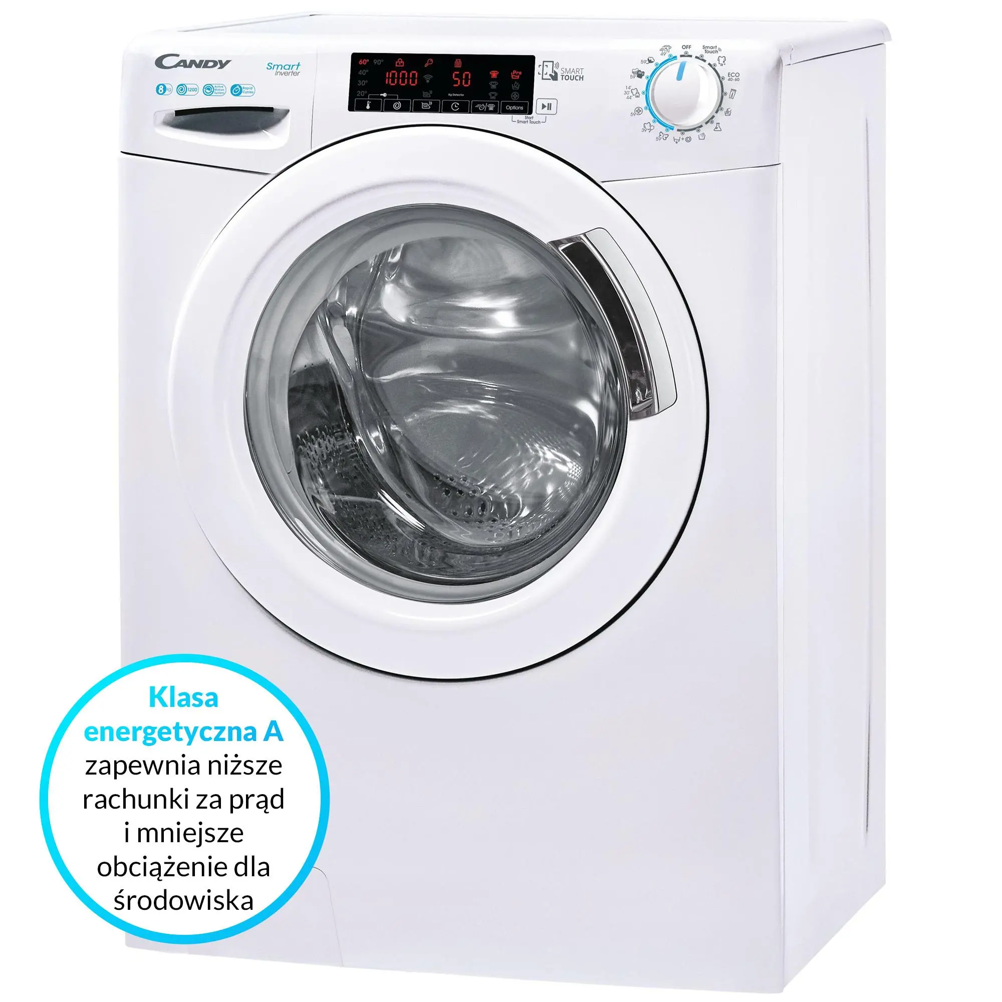 Pralka Candy Smart Inverter CS 128TXME-S Slim 8kg 1200obr/min