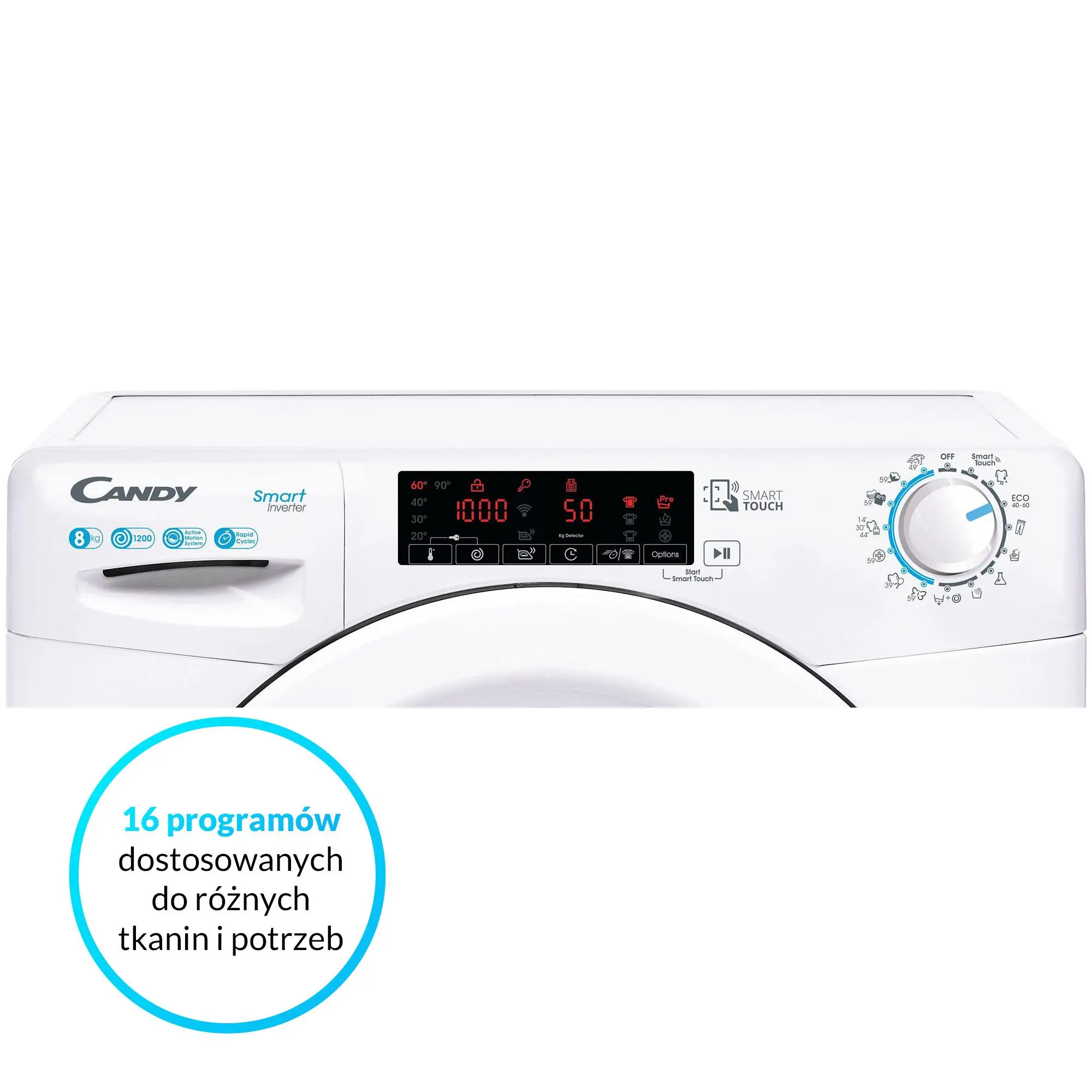 Pralka Candy Smart Inverter CS 128TXME-S Slim 8kg 1200obr/min