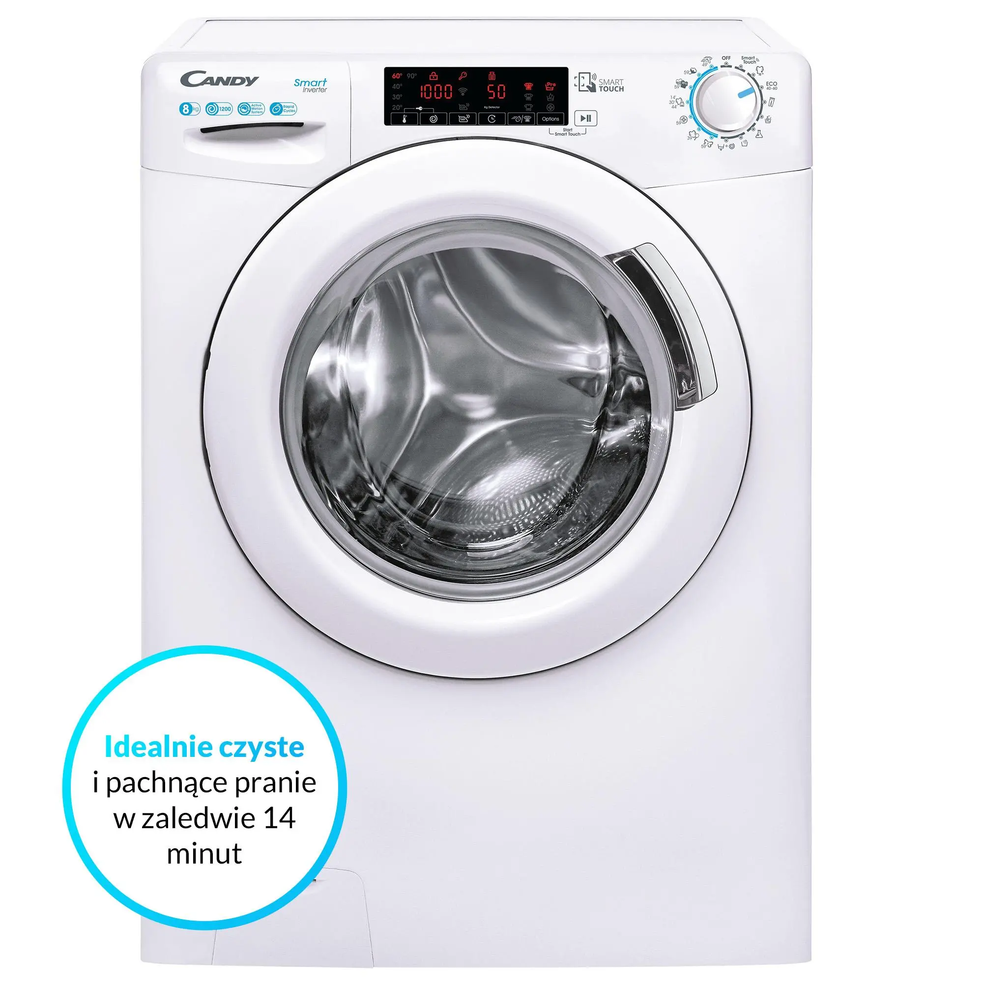 Pralka Candy Smart Inverter CS 128TXME-S Slim 8kg 1200obr/min