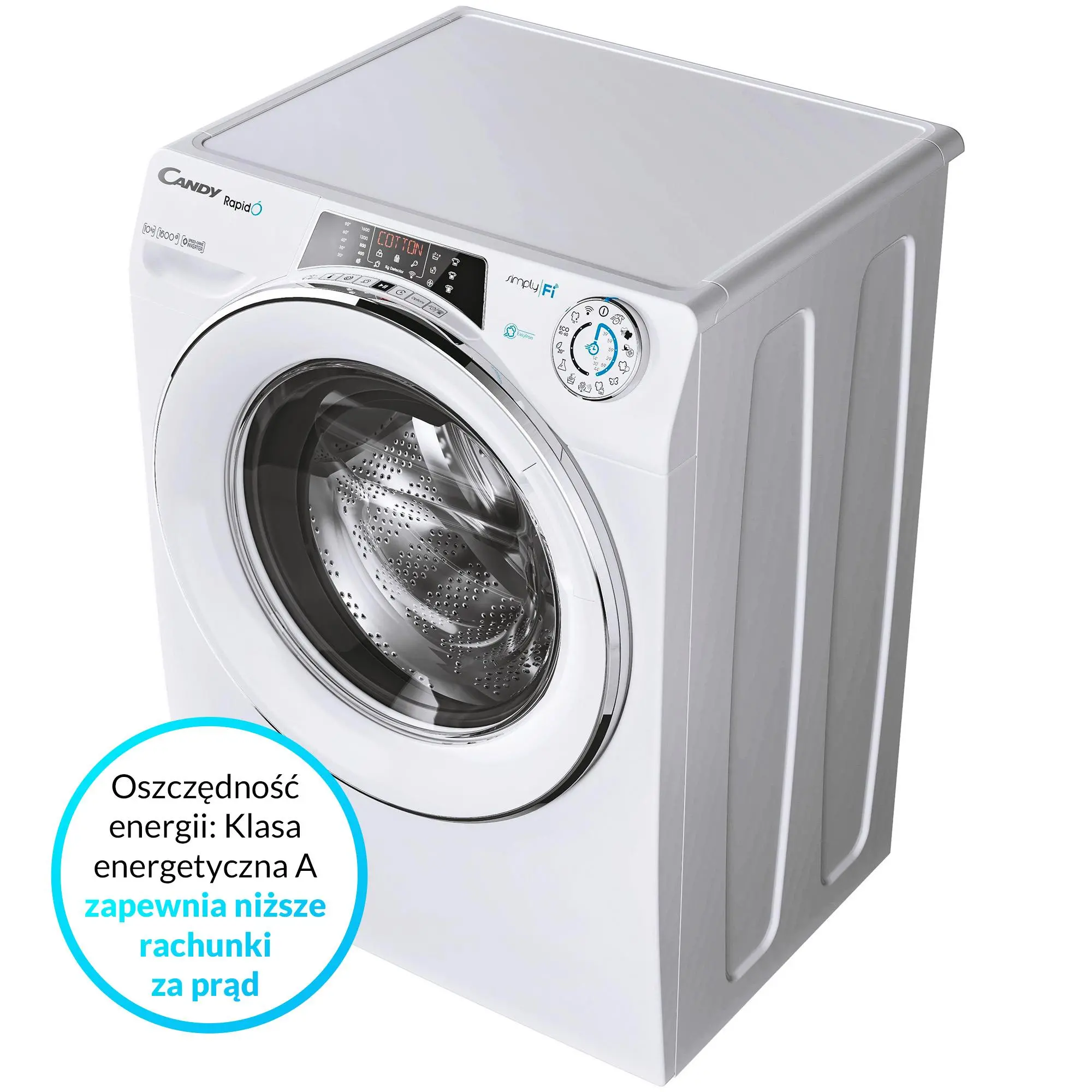 Pralka Candy RapidO RO16106DWMCT/1-S 10kg 1600obr/min Zdalne sterowanie