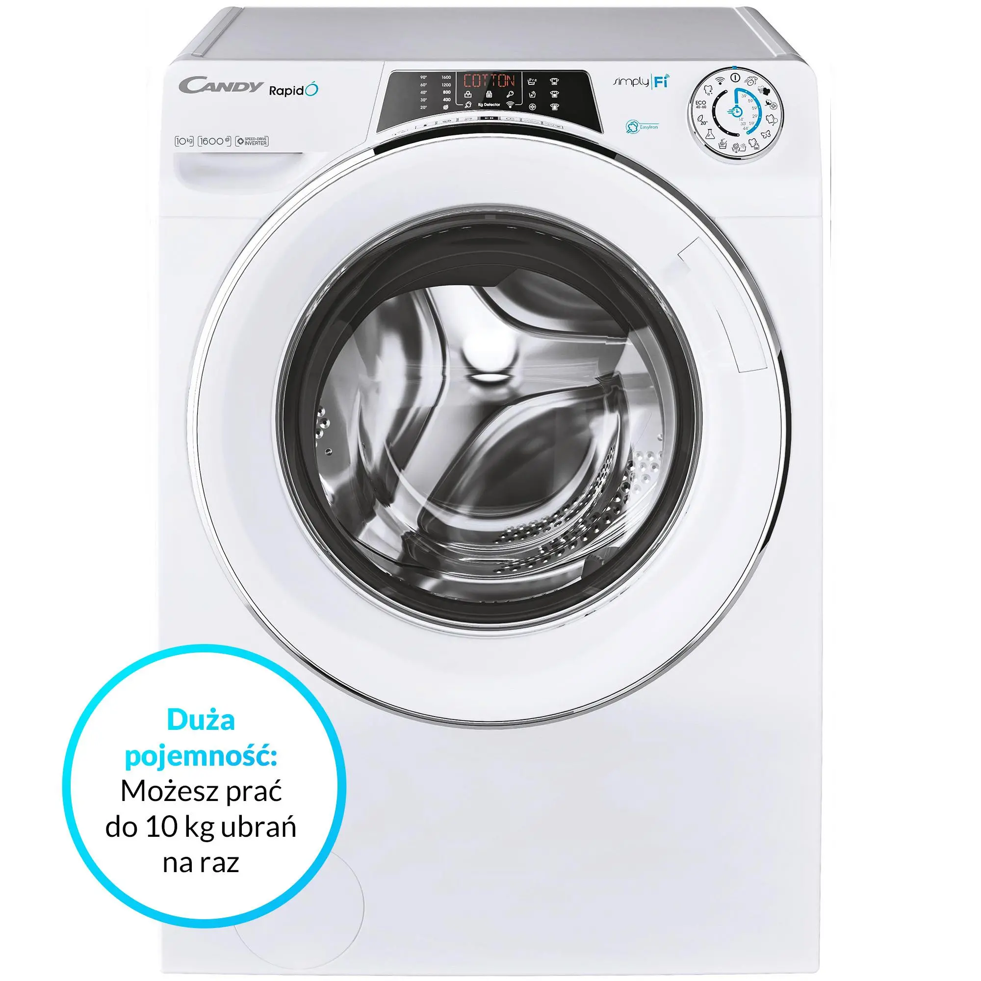 Pralka Candy RapidO RO16106DWMCT/1-S 10kg 1600obr/min Zdalne sterowanie