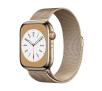 Smartwatch Apple Watch Series 8 GPS - Cellular 45mm koperta ze stali nierdzewnej złoty - bransoletka mediolańska złoty