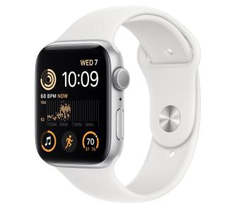 Smartwatch Apple Watch SE 2gen GPS 44mm koperta z aluminium srebrny - pasek sportowy biały