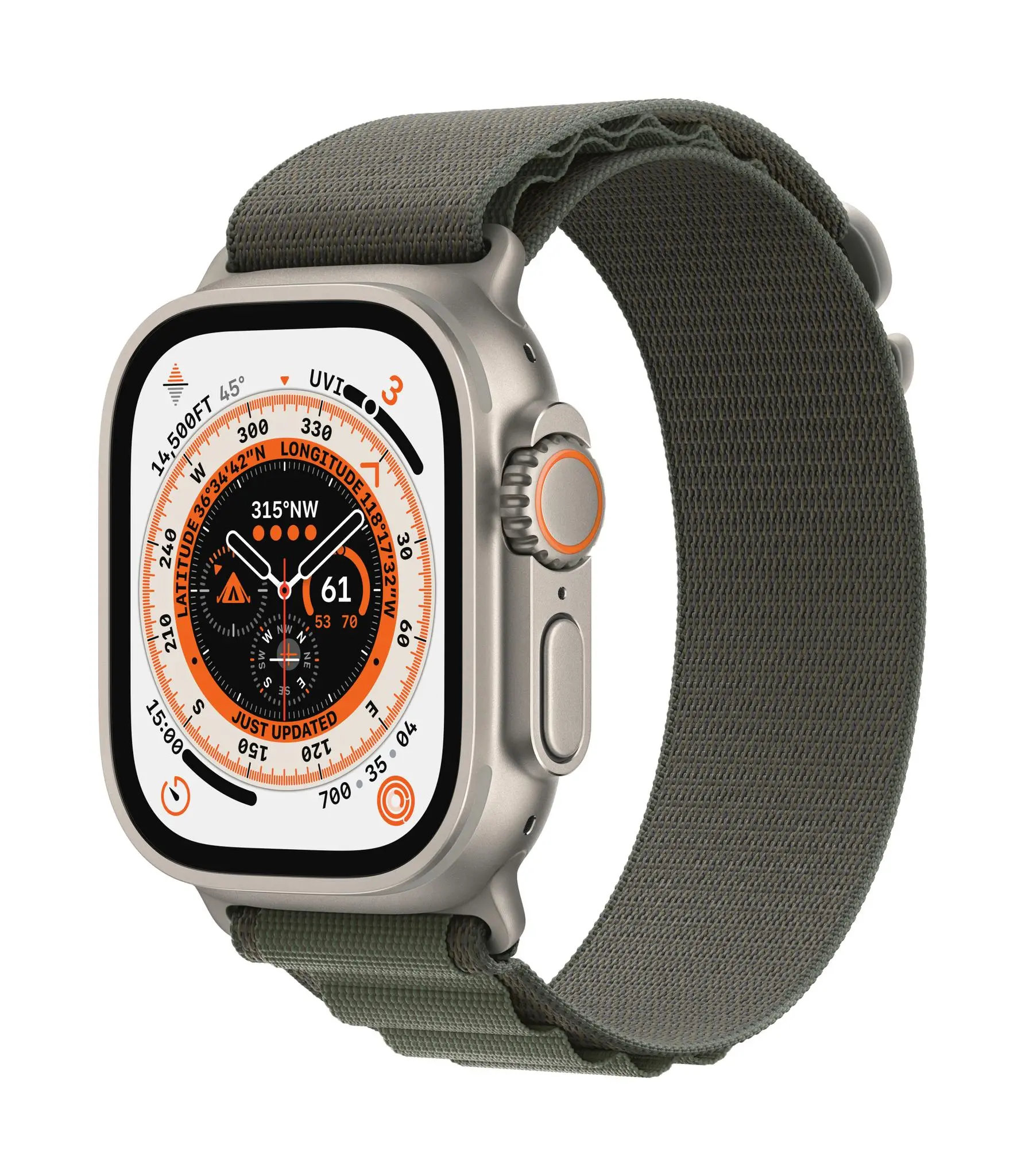 Apple Watch Ultra GPS - Cellular 49mm koperta tytanowa - opaska Alpine rozmiar L zielony