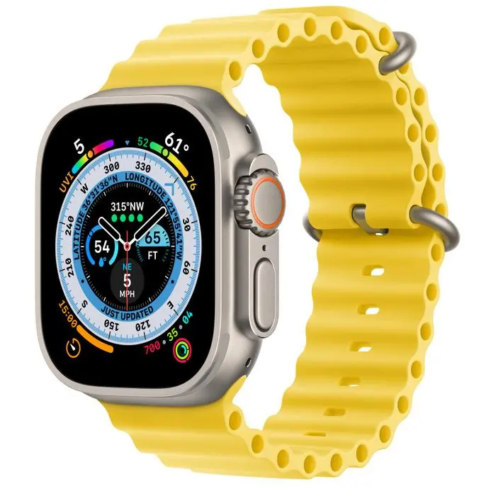 Apple Watch Ultra GPS - Cellular 49mm koperta tytanowa - pasek Ocean żółty